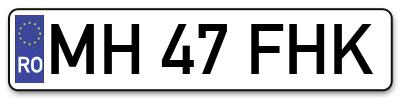 Placuta inmatriculare numar auto  MH-47-FHK, MH 47 FHK, MH47FHK