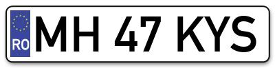 Placuta inmatriculare numar auto  MH-47-KYS, MH 47 KYS, MH47KYS