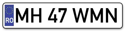 Placuta inmatriculare numar auto  MH-47-WMN, MH 47 WMN, MH47WMN