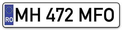 Placuta inmatriculare numar auto  MH-472-MFO, MH 472 MFO, MH472MFO