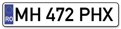 Placuta inmatriculare numar auto  MH-472-PHX, MH 472 PHX, MH472PHX