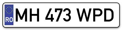 Placuta inmatriculare numar auto  MH-473-WPD, MH 473 WPD, MH473WPD
