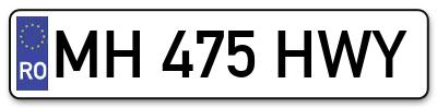 Placuta inmatriculare numar auto  MH-475-HWY, MH 475 HWY, MH475HWY