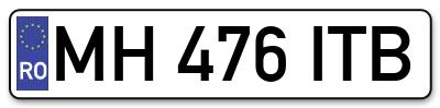 Placuta inmatriculare numar auto  MH-476-ITB, MH 476 ITB, MH476ITB