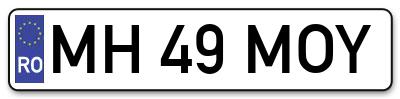 Placuta inmatriculare numar auto  MH-49-MOY, MH 49 MOY, MH49MOY