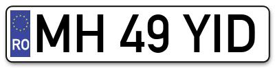 Placuta inmatriculare numar auto  MH-49-YID, MH 49 YID, MH49YID