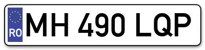 Placuta inmatriculare numar auto  MH-490-LQP, MH 490 LQP, MH490LQP