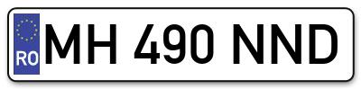 Placuta inmatriculare numar auto  MH-490-NND, MH 490 NND, MH490NND