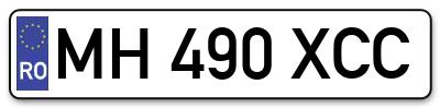 Placuta inmatriculare numar auto  MH-490-XCC, MH 490 XCC, MH490XCC