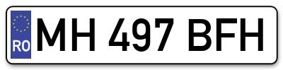 Placuta inmatriculare numar auto  MH-497-BFH, MH 497 BFH, MH497BFH