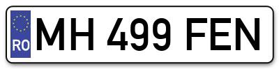 Placuta inmatriculare numar auto  MH-499-FEN, MH 499 FEN, MH499FEN