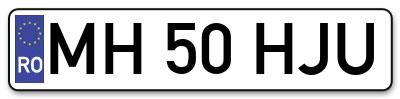 Placuta inmatriculare numar auto  MH-50-HJU, MH 50 HJU, MH50HJU