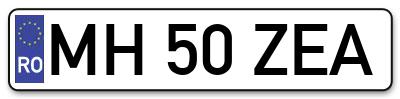 Placuta inmatriculare numar auto  MH-50-ZEA, MH 50 ZEA, MH50ZEA