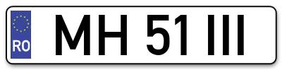 Placuta inmatriculare numar auto  MH-51-III, MH 51 III, MH51III