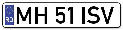 Placuta inmatriculare numar auto  MH-51-ISV, MH 51 ISV, MH51ISV