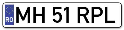 Placuta inmatriculare numar auto  MH-51-RPL, MH 51 RPL, MH51RPL
