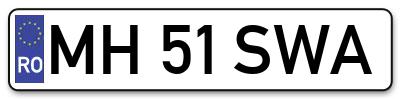 Placuta inmatriculare numar auto  MH-51-SWA, MH 51 SWA, MH51SWA