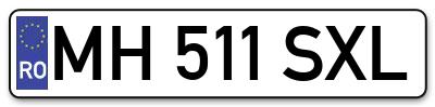 Placuta inmatriculare numar auto  MH-511-SXL, MH 511 SXL, MH511SXL