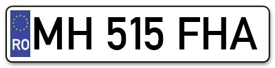 Placuta inmatriculare numar auto  MH-515-FHA, MH 515 FHA, MH515FHA