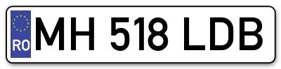 Placuta inmatriculare numar auto  MH-518-LDB, MH 518 LDB, MH518LDB