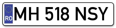 Placuta inmatriculare numar auto  MH-518-NSY, MH 518 NSY, MH518NSY