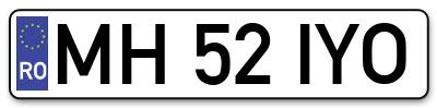 Placuta inmatriculare numar auto  MH-52-IYO, MH 52 IYO, MH52IYO