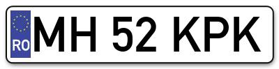 Placuta inmatriculare numar auto  MH-52-KPK, MH 52 KPK, MH52KPK