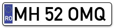 Placuta inmatriculare numar auto  MH-52-OMQ, MH 52 OMQ, MH52OMQ