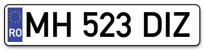 Placuta inmatriculare numar auto  MH-523-DIZ, MH 523 DIZ, MH523DIZ