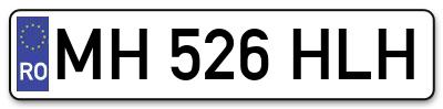 Placuta inmatriculare numar auto  MH-526-HLH, MH 526 HLH, MH526HLH