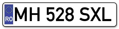 Placuta inmatriculare numar auto  MH-528-SXL, MH 528 SXL, MH528SXL