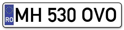 Placuta inmatriculare numar auto  MH-530-OVO, MH 530 OVO, MH530OVO