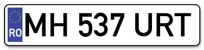 Placuta inmatriculare numar auto  MH-537-URT, MH 537 URT, MH537URT