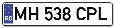 Placuta inmatriculare numar auto  MH-538-CPL, MH 538 CPL, MH538CPL