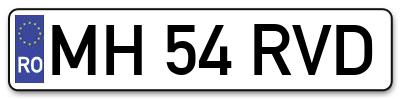 Placuta inmatriculare numar auto  MH-54-RVD, MH 54 RVD, MH54RVD