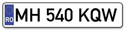 Placuta inmatriculare numar auto  MH-540-KQW, MH 540 KQW, MH540KQW