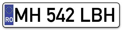 Placuta inmatriculare numar auto  MH-542-LBH, MH 542 LBH, MH542LBH