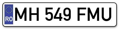Placuta inmatriculare numar auto  MH-549-FMU, MH 549 FMU, MH549FMU