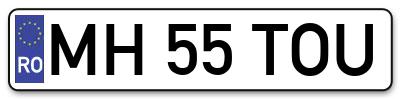 Placuta inmatriculare numar auto  MH-55-TOU, MH 55 TOU, MH55TOU