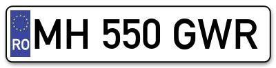 Placuta inmatriculare numar auto  MH-550-GWR, MH 550 GWR, MH550GWR