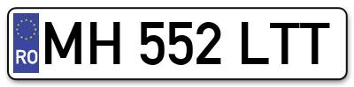 Placuta inmatriculare numar auto  MH-552-LTT, MH 552 LTT, MH552LTT