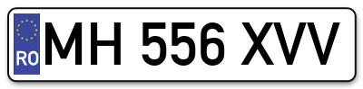Placuta inmatriculare numar auto  MH-556-XVV, MH 556 XVV, MH556XVV
