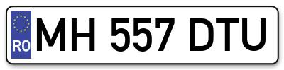 Placuta inmatriculare numar auto  MH-557-DTU, MH 557 DTU, MH557DTU
