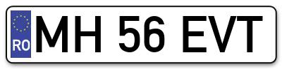 Placuta inmatriculare numar auto  MH-56-EVT, MH 56 EVT, MH56EVT