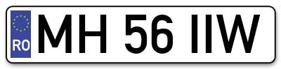 Placuta inmatriculare numar auto  MH-56-IIW, MH 56 IIW, MH56IIW