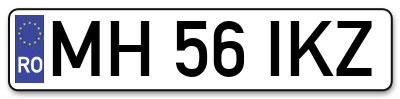Placuta inmatriculare numar auto  MH-56-IKZ, MH 56 IKZ, MH56IKZ