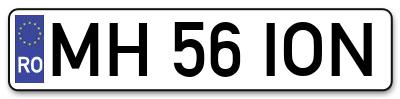 Placuta inmatriculare numar auto  MH-56-ION, MH 56 ION, MH56ION