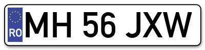 Placuta inmatriculare numar auto  MH-56-JXW, MH 56 JXW, MH56JXW