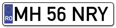 Placuta inmatriculare numar auto  MH-56-NRY, MH 56 NRY, MH56NRY