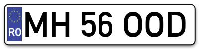 Placuta inmatriculare numar auto  MH-56-OOD, MH 56 OOD, MH56OOD